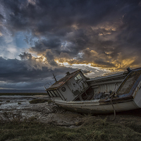Buy canvas prints of  Marshland Sunset by Jed Pearson