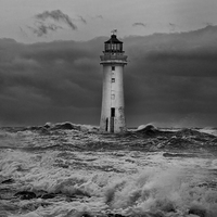 Buy canvas prints of  Stormy seas at Perch Rock by Jed Pearson