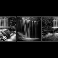 Buy canvas prints of Waterfall triptych  by Jed Pearson