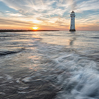 Buy canvas prints of New Brighton sunset by Jed Pearson