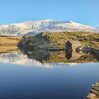 Buy canvas prints of Snowdon and boat house by Jed Pearson
