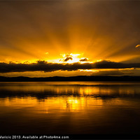Buy canvas prints of Loch Leven Golden Sunset by Adrian Maricic