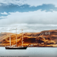 Buy canvas prints of Sailing Ship in Oban Bay by Tylie Duff Photo Art