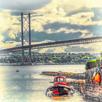 Buy canvas prints of The Forth Road Bridge From North Queensferry Harbo by Tylie Duff Photo Art