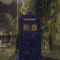 Buy canvas prints of Old Police Box In Glasgow by Tylie Duff Photo Art