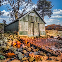 Buy canvas prints of The Old Boat House at Fairlie by Tylie Duff Photo Art