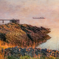 Buy canvas prints of Ship In The Mist At Portencross by Tylie Duff Photo Art