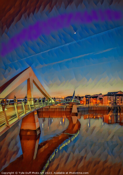The Squiggly Bridge, Glasgow Picture Board by Tylie Duff Photo Art