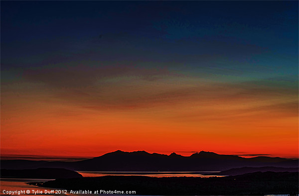 Arran,Bute and Cumbrae at Sunset Picture Board by Tylie Duff Photo Art
