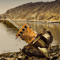 Buy canvas prints of Shipwreck on Highland Beach at Diabaig by Tylie Duff Photo Art