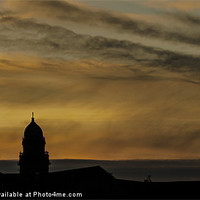 Buy canvas prints of Mesmerizing Sunset Over the Historic Glasgow Skyli by Tylie Duff Photo Art