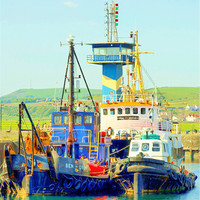 Buy canvas prints of Tugs in Ardrossan Marina by Tylie Duff Photo Art