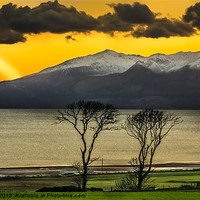 Buy canvas prints of Sunset over Arran from Portencross by Tylie Duff Photo Art