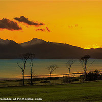 Buy canvas prints of Winter Sunset over Arran by Tylie Duff Photo Art