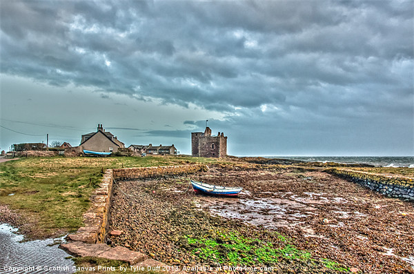 Stormy Day at Portencross Castle, Ayrshire Picture Board by Tylie Duff Photo Art