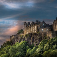 Buy canvas prints of Storm Clouds over Stirling Castle by Tylie Duff Photo Art
