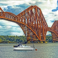 Buy canvas prints of Forth Rail Bridge North Queensferry by Tylie Duff Photo Art
