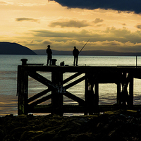 Buy canvas prints of Anglers at Portencross by Tylie Duff Photo Art