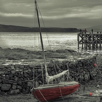 Buy canvas prints of Low Tide at Portencross by Tylie Duff Photo Art
