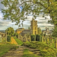 Buy canvas prints of Church of  Holy Rude Graveyard by Tylie Duff Photo Art