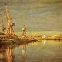 Buy canvas prints of Shipbuilding on the River Clyde by Tylie Duff Photo Art