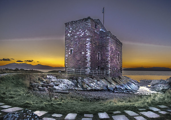 Portencross Castle at Sunset Picture Board by Tylie Duff Photo Art