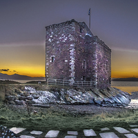 Buy canvas prints of Portencross Castle at Sunset by Tylie Duff Photo Art