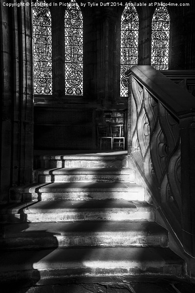 Sunlight on Stairs Glasgow Cathedral Picture Board by Tylie Duff Photo Art