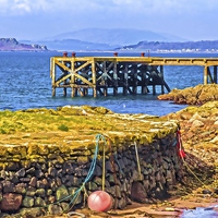 Buy canvas prints of Portencross Harbour on the Clyde by Tylie Duff Photo Art