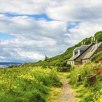 Buy canvas prints of Cottage at Portencross Ayrshire by Tylie Duff Photo Art
