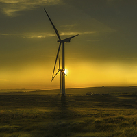 Buy canvas prints of Turbines in a Scottish Sunset by Tylie Duff Photo Art