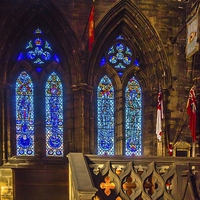 Buy canvas prints of  Stained Glass Windows Glasgow Cathedral by Tylie Duff Photo Art