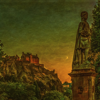 Buy canvas prints of Edinburgh Castle from Princess Street by Tylie Duff Photo Art