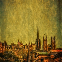 Buy canvas prints of  Edinburgh Old Town Skyline by Tylie Duff Photo Art