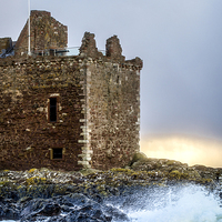 Buy canvas prints of Storm at Portencross Castle by Tylie Duff Photo Art