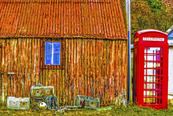  Old Red Phone Box In The Scottish Highlands Picture Board by Tylie Duff Photo Art