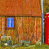 Buy canvas prints of  Old Red Phone Box In The Scottish Highlands by Tylie Duff Photo Art
