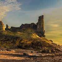 Buy canvas prints of  Sunset Over Dunure Castle Ayrshire by Tylie Duff Photo Art