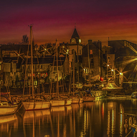 Buy canvas prints of Qeensferry Harbour At Sunset by Tylie Duff Photo Art
