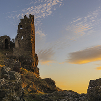 Buy canvas prints of  Sunset Over Dunure Castle by Tylie Duff Photo Art