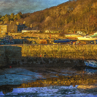Buy canvas prints of  Dunure Harbour by Tylie Duff Photo Art