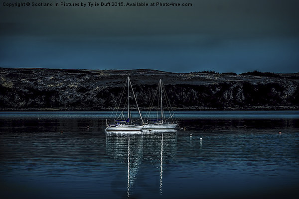  Yachts At Anchor By Moonlight Picture Board by Tylie Duff Photo Art