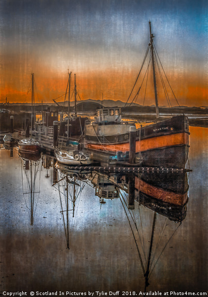 Irvine Harbour Sunset Picture Board by Tylie Duff Photo Art