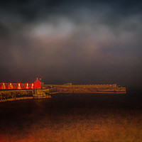 Buy canvas prints of The Lights of Saltcoats Harbour by Tylie Duff Photo Art