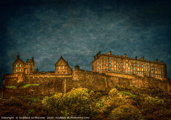 Edinburgh Castle By Moonlight Picture Board by Tylie Duff Photo Art