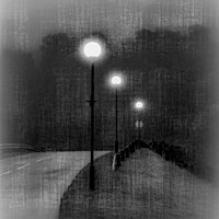 Buy canvas prints of Street Lights In The Mist at Largs Yacht Haven by Tylie Duff Photo Art