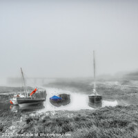 Buy canvas prints of Sea Mist At Portencross (spot colour) by Tylie Duff Photo Art