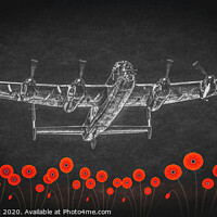 Buy canvas prints of Flight of The Lancaster Bomber (spot colour) by Tylie Duff Photo Art