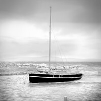 Buy canvas prints of Sailing Boat At Anchor At Portencross by Tylie Duff Photo Art