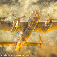 Buy canvas prints of Lancaster Bomber In the Clouds by Tylie Duff Photo Art